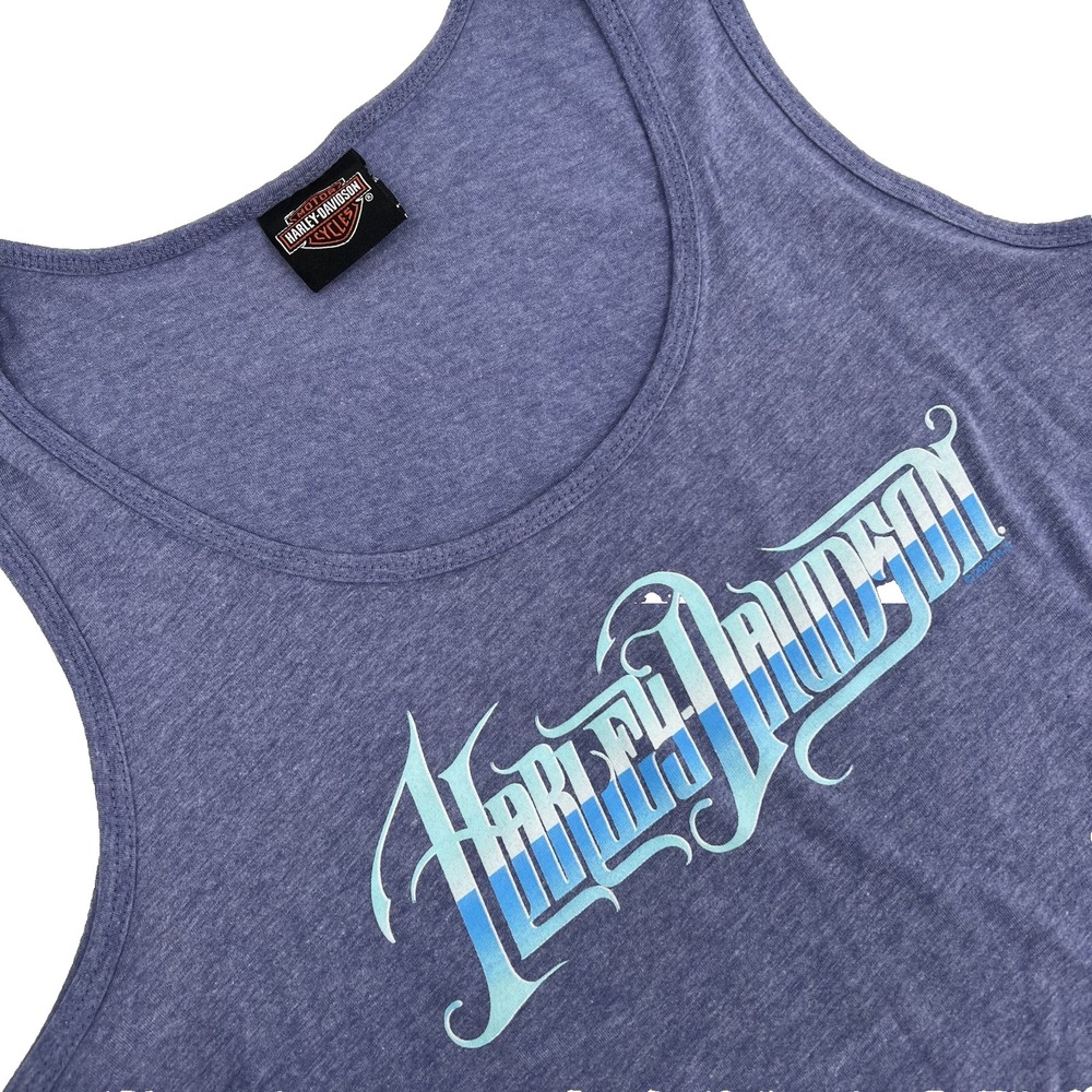 HARLEY DAVIDSON Women's Size L Periwinkle PEORIA, ARIZONA Graphic Print Tank Top